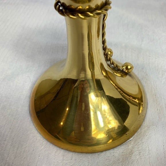 VINTAGE DECRORATIVE CRAFTS  BRASS CANDLE HOLDERS - Picture 5 of 14